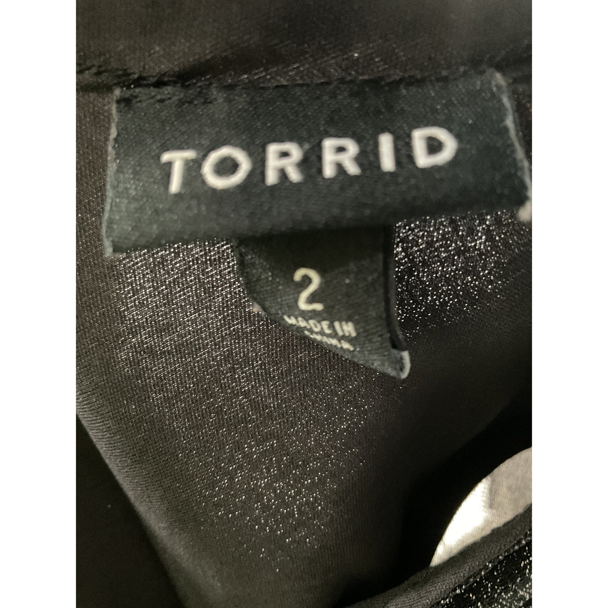 TORRID Black Mesh Metallic Blouse, Size 2