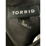 TORRID Black Mesh Metallic Blouse, Size 2