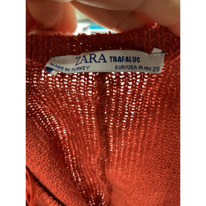 Zara Orange Midi Shift Dress - Size M