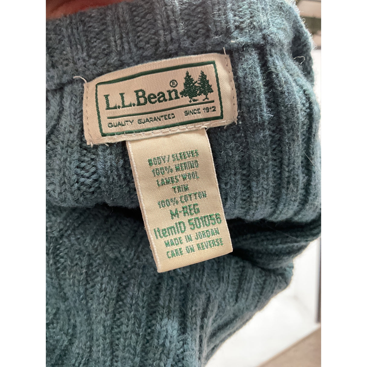 Green L.L. BEAN Men's Wool Sweatshirt