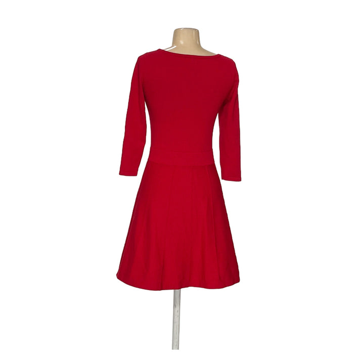 Ann Taylor A-Line Midi Dress - Red XS