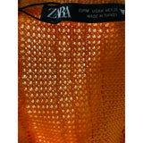 ZARA Orange Crochet Blouse, Women's M