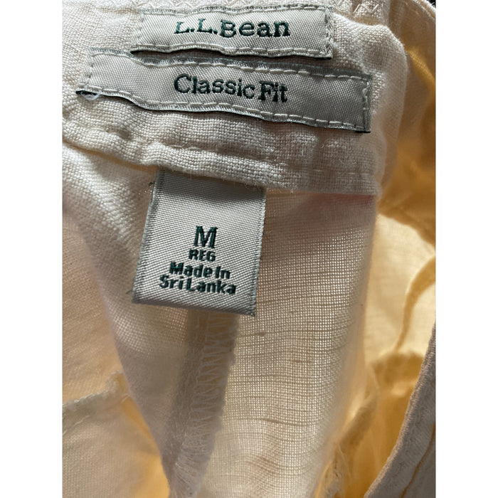 LL BEAN Beige Linen Bermuda Shorts M