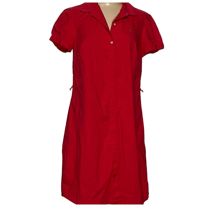 Tommy Hilfiger Red Midi Shirt Dress - Women's M