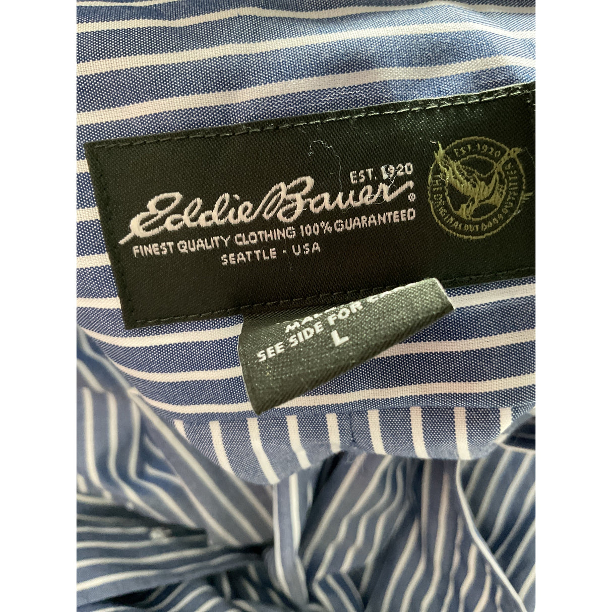 Eddie Bauer Multicolor Dress Shirt - Men's L