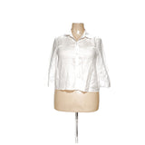 Chico's White Linen Button-Up Top, Size 2