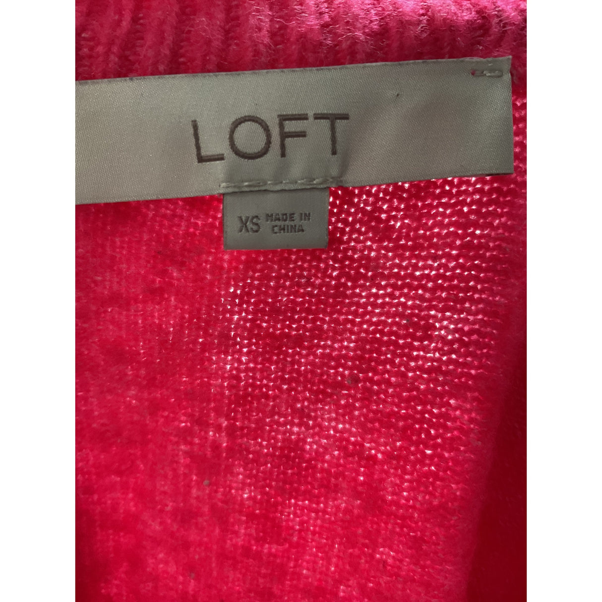 LOFT Women's Pink Acrylic Knit Pullover Sweater