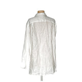 ZARA White Linen Button-Up Top