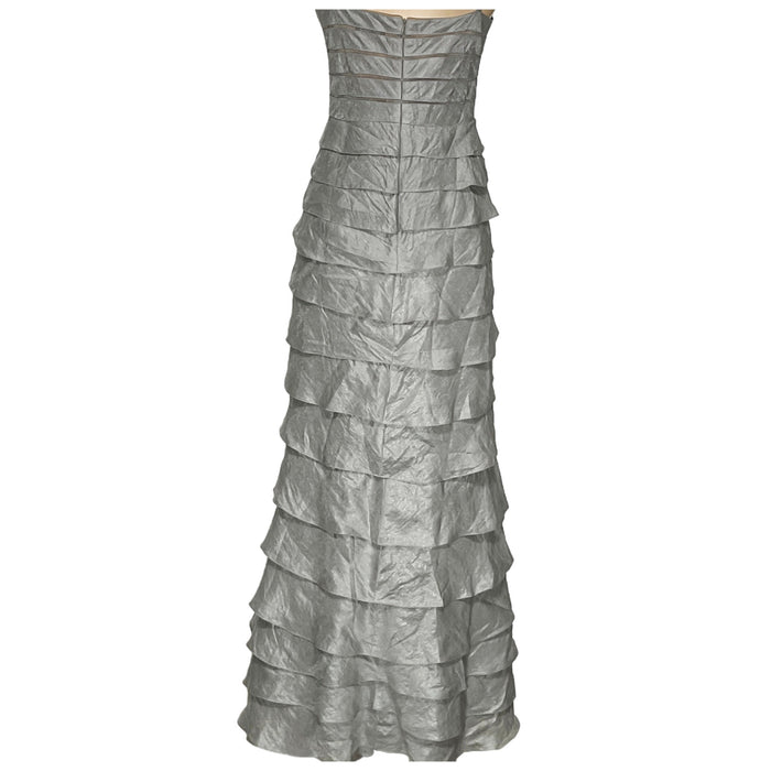 Adrianna Papell Maxi Dress in Silver (Size 4)