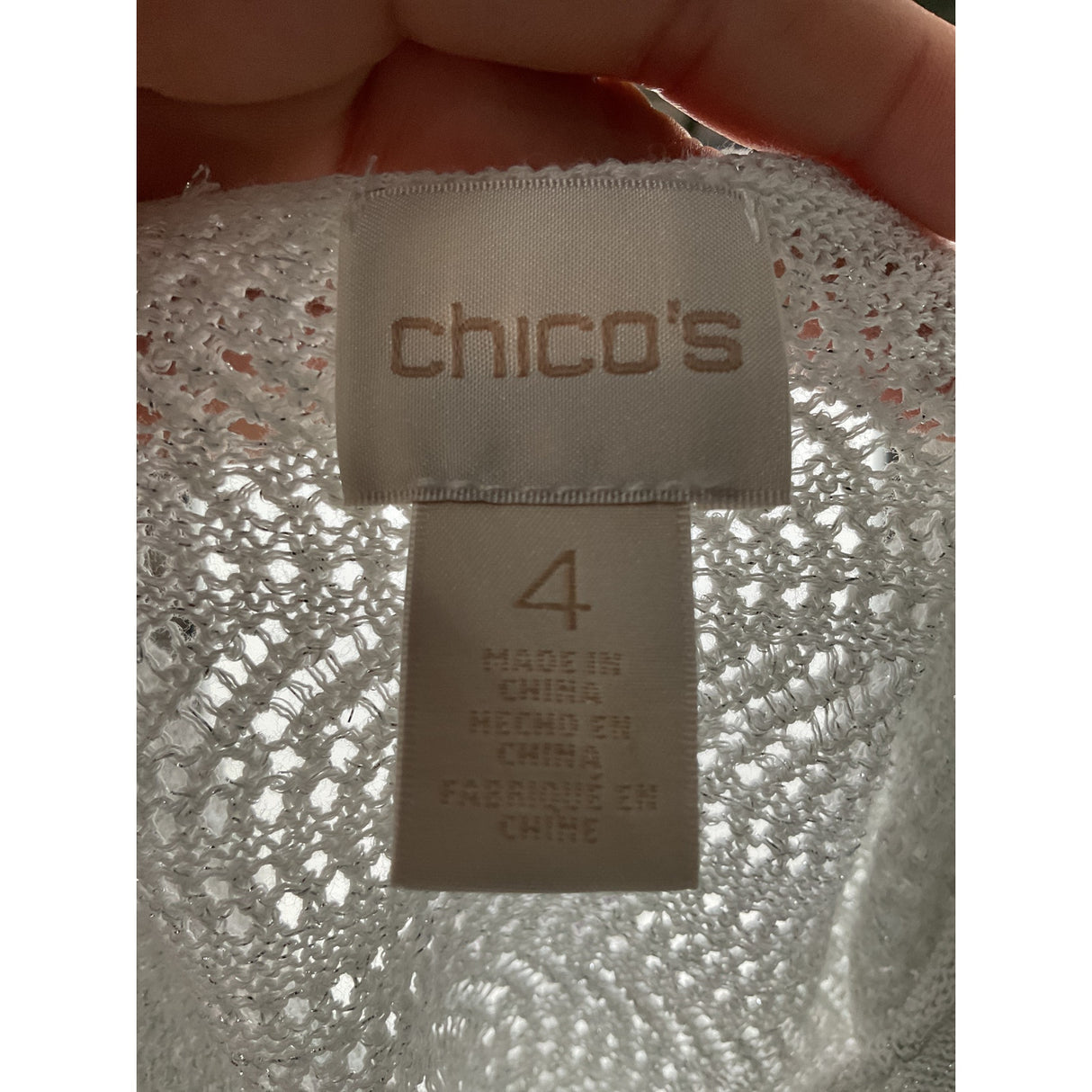 Chico's White Cotton Blouse Size 4