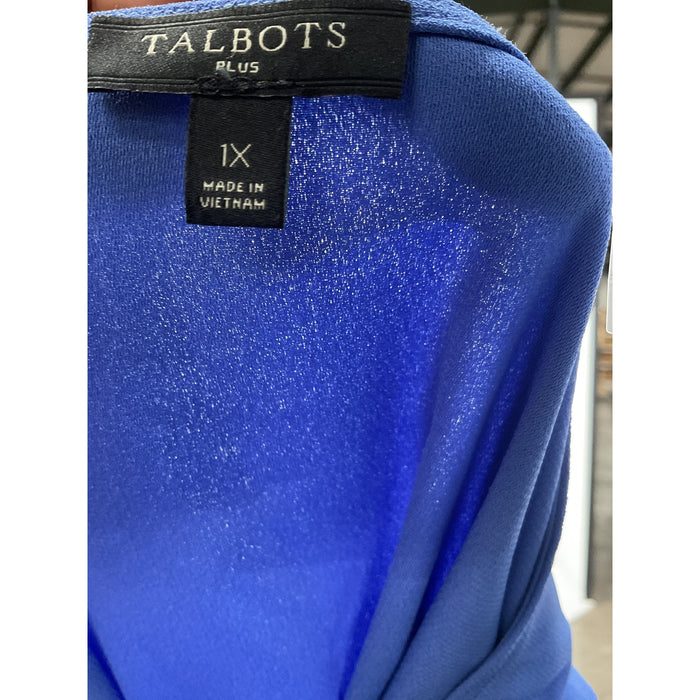 Talbots Blue Polyester Blouse - Women's 1X