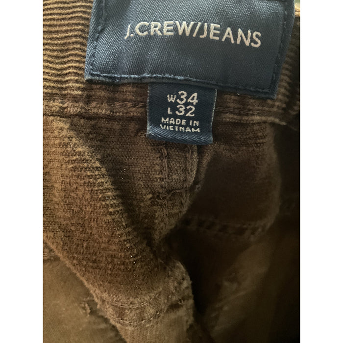 J. CREW Men's Brown Cotton Jeans (Size 34)