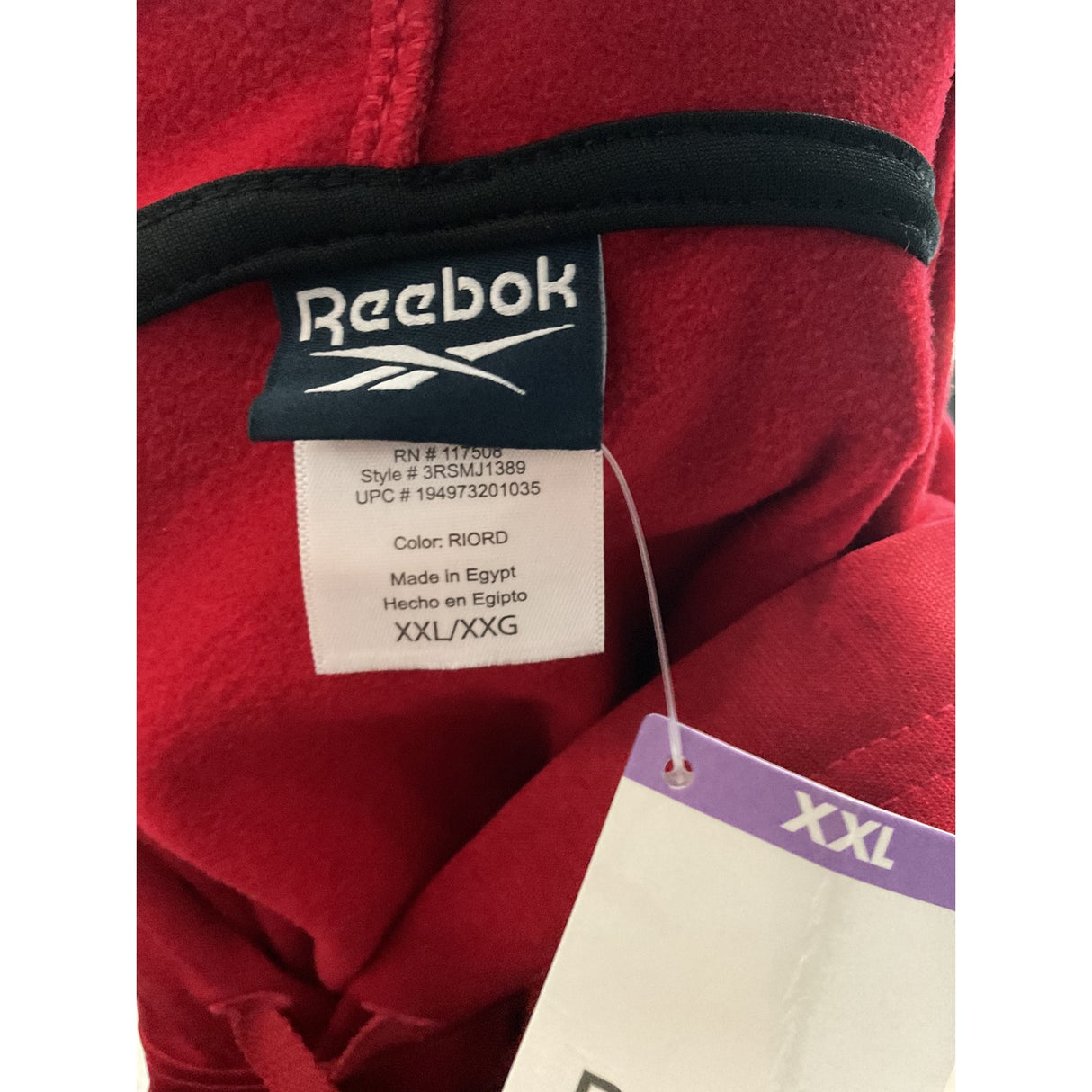 Reebok Red 2XL Men's Pullover Hoodie