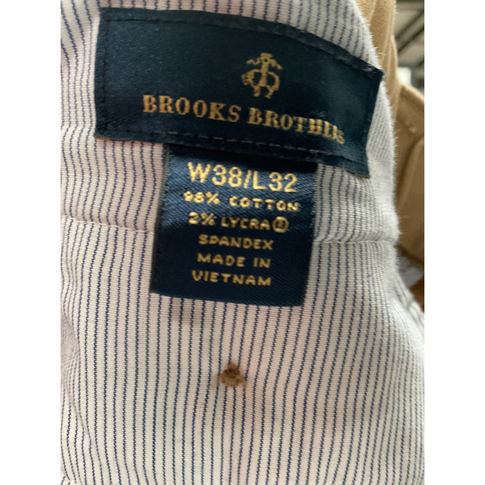 Brooks Brothers Men's Brown Cotton Ankle Pants