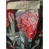 LOFT Floral Chiffon Blouse in XL