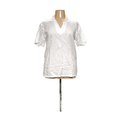 ZARA White Linen Blouse, Size L