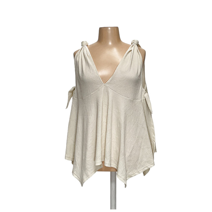 Free People Cream Cotton Activewear Top XL