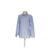 J. Crew Blue Button-Up Cotton Top