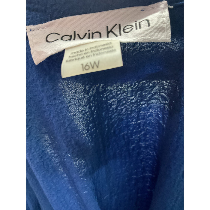 Calvin Klein Blue Linen A-Line Dress