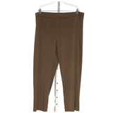 Susan Graver Women's Plus Size 2XP Brown Ankle Pants