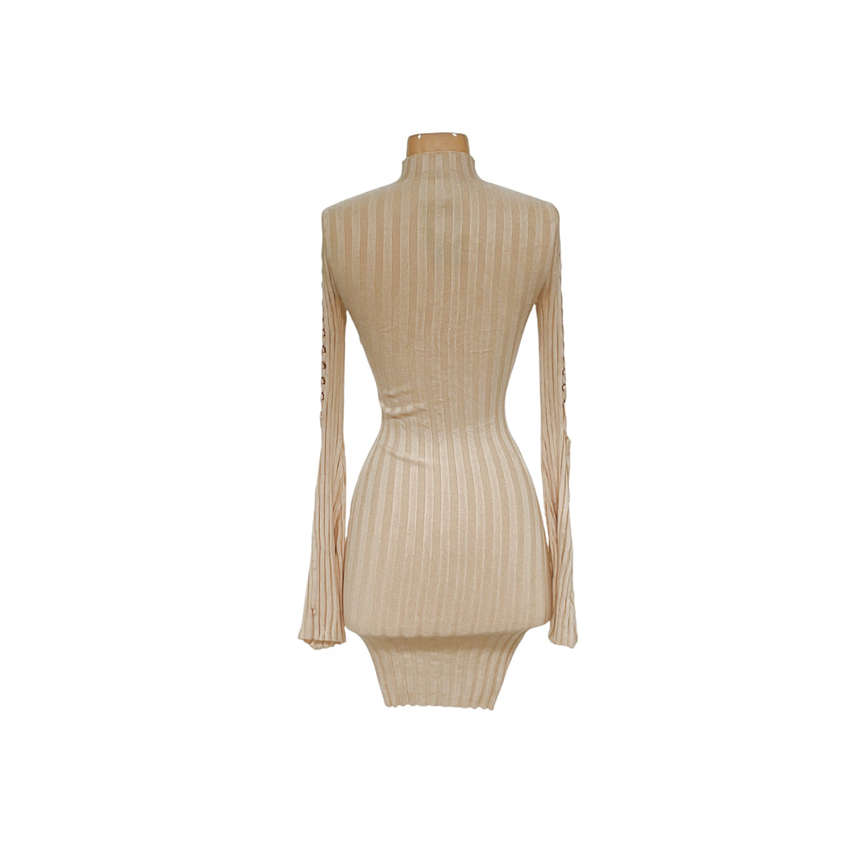 Fashion Nova XS Beige Bodycon Midi Dress