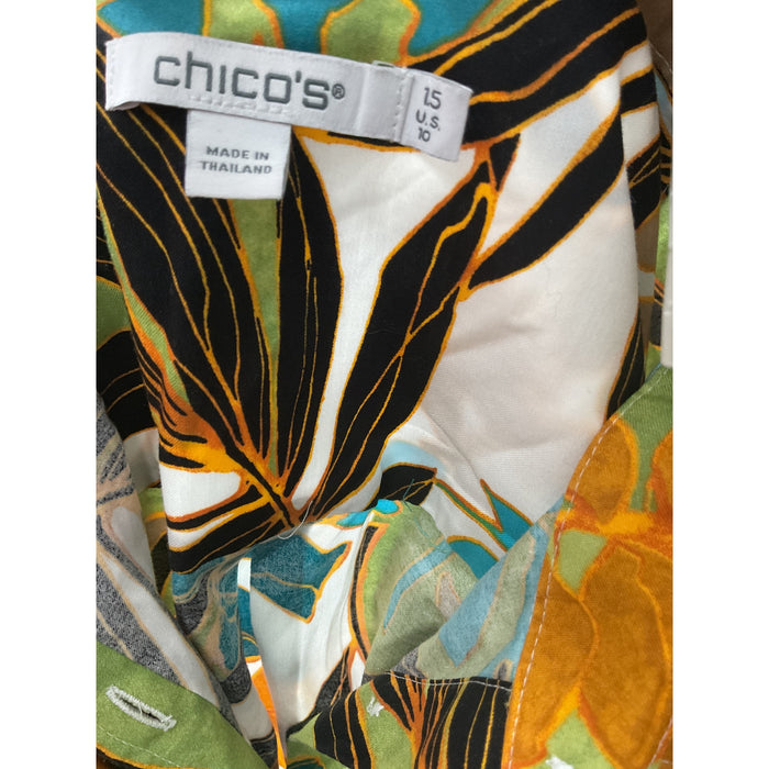 Chico's Multicolor Cotton Button-Up Top