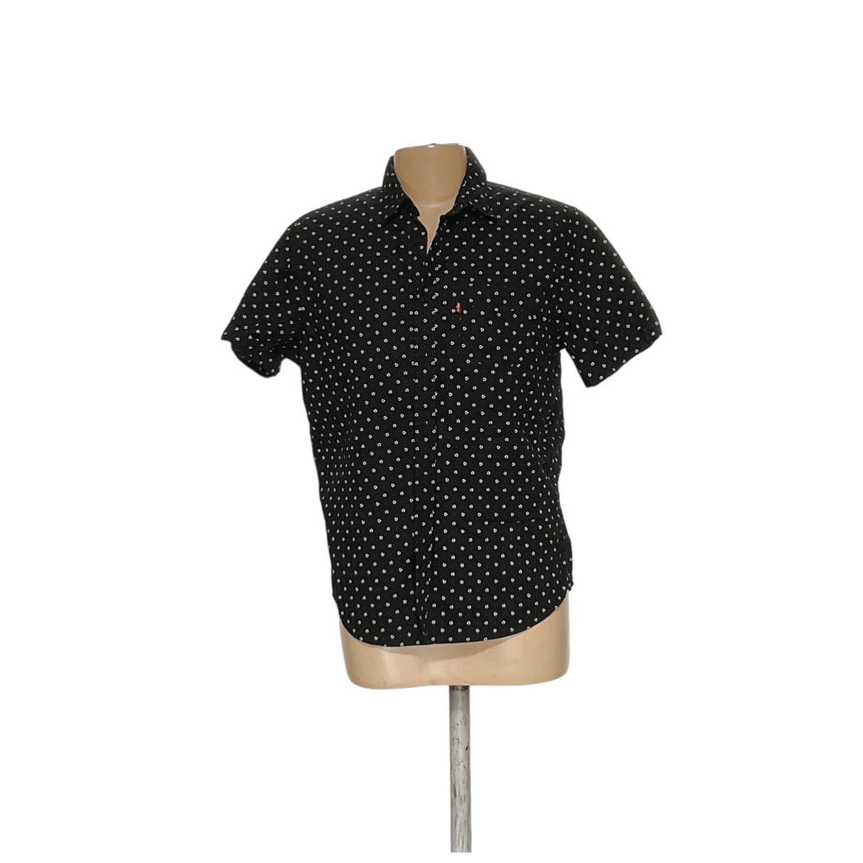 Levi's Black Short Sleeve Button-Up Shirt (Size L)