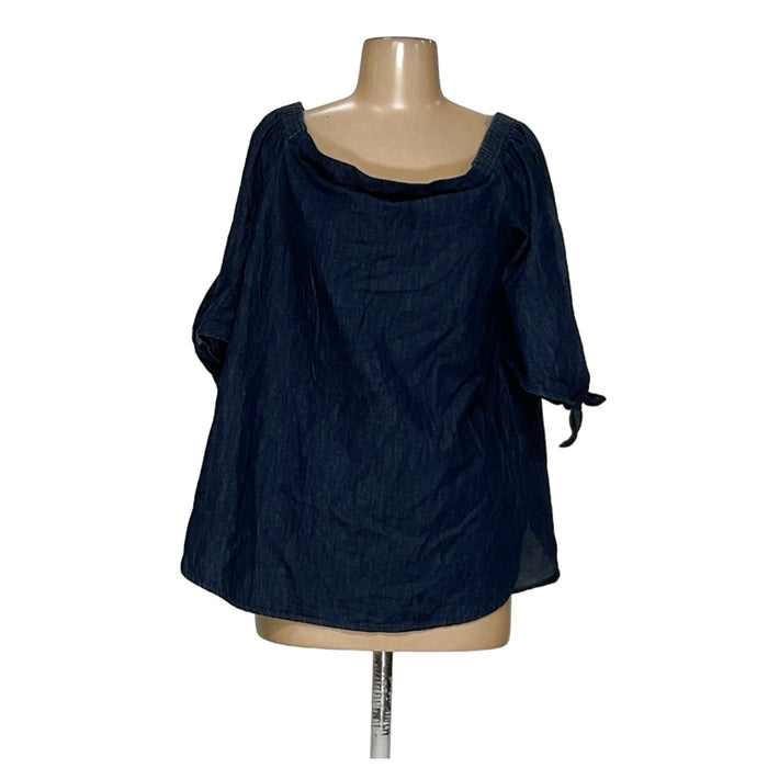 Lauren Ralph Lauren Blue Cotton XL Blouse