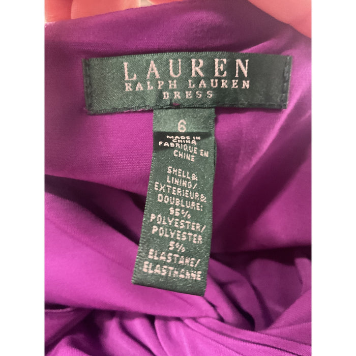 Lauren Ralph Lauren Purple A-Line Midi Dress Size 6