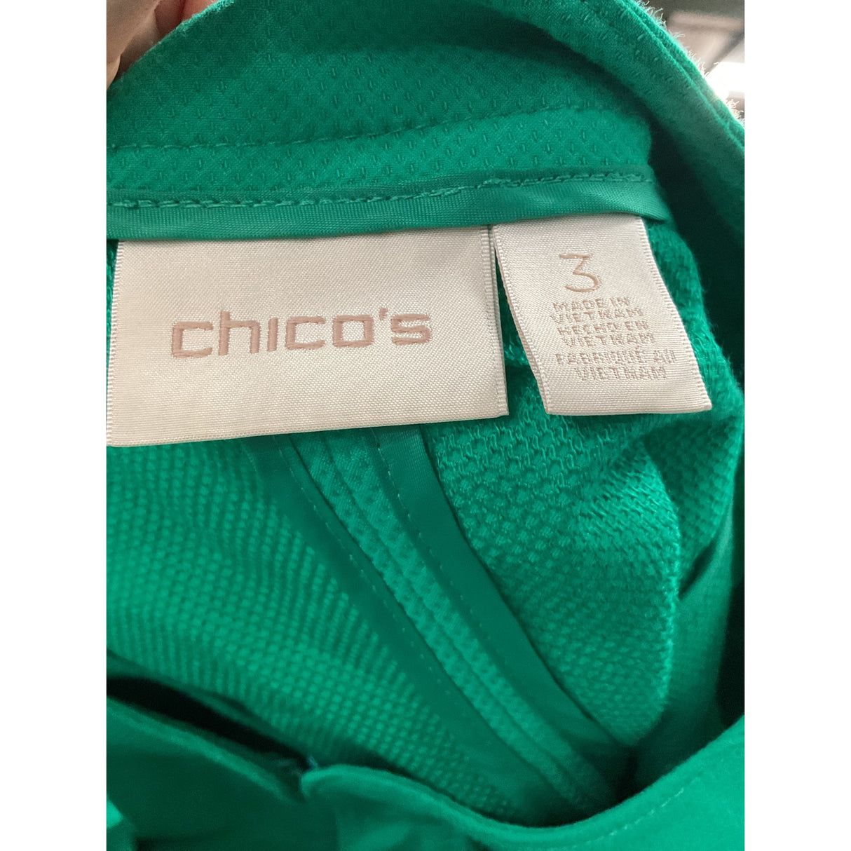 Chico's Green Cotton Jacket - Women's Size 3