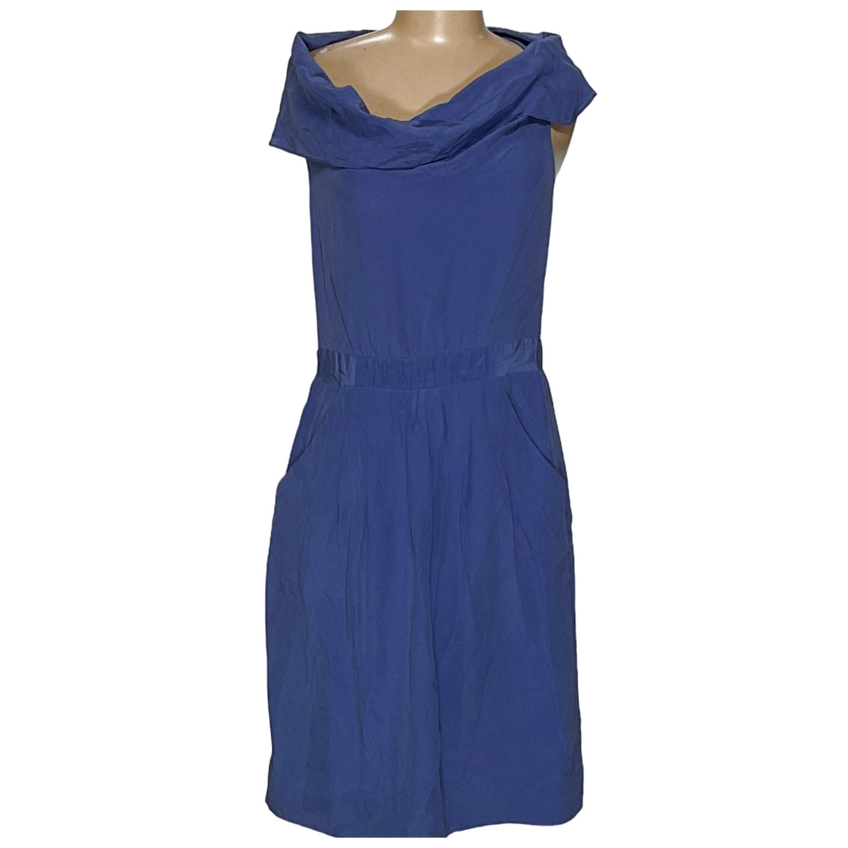 BCBGMAXAZRIA Blue Blouson Midi Dress XS