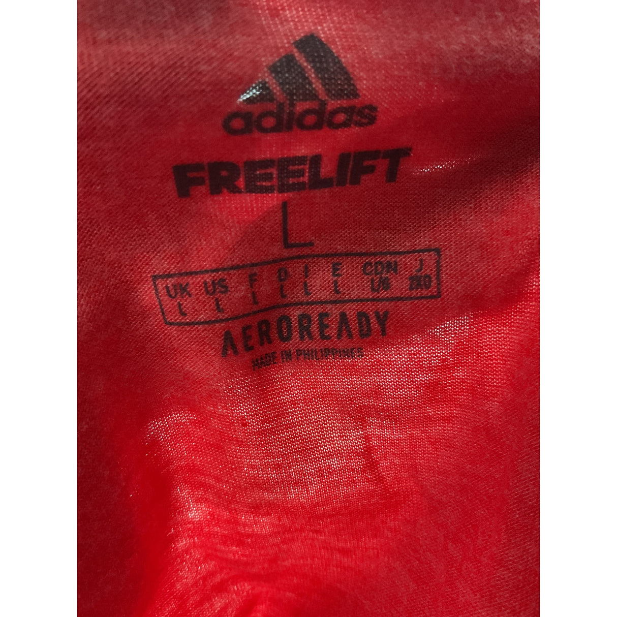 Men's L Red adidas Activewear T-Shirt