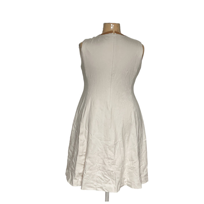 Plus Size Ralph Lauren Cream Knee-Length Shift Dress