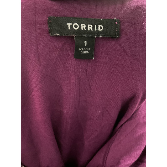 Torrid Purple Plus Size Full Zip Sweater