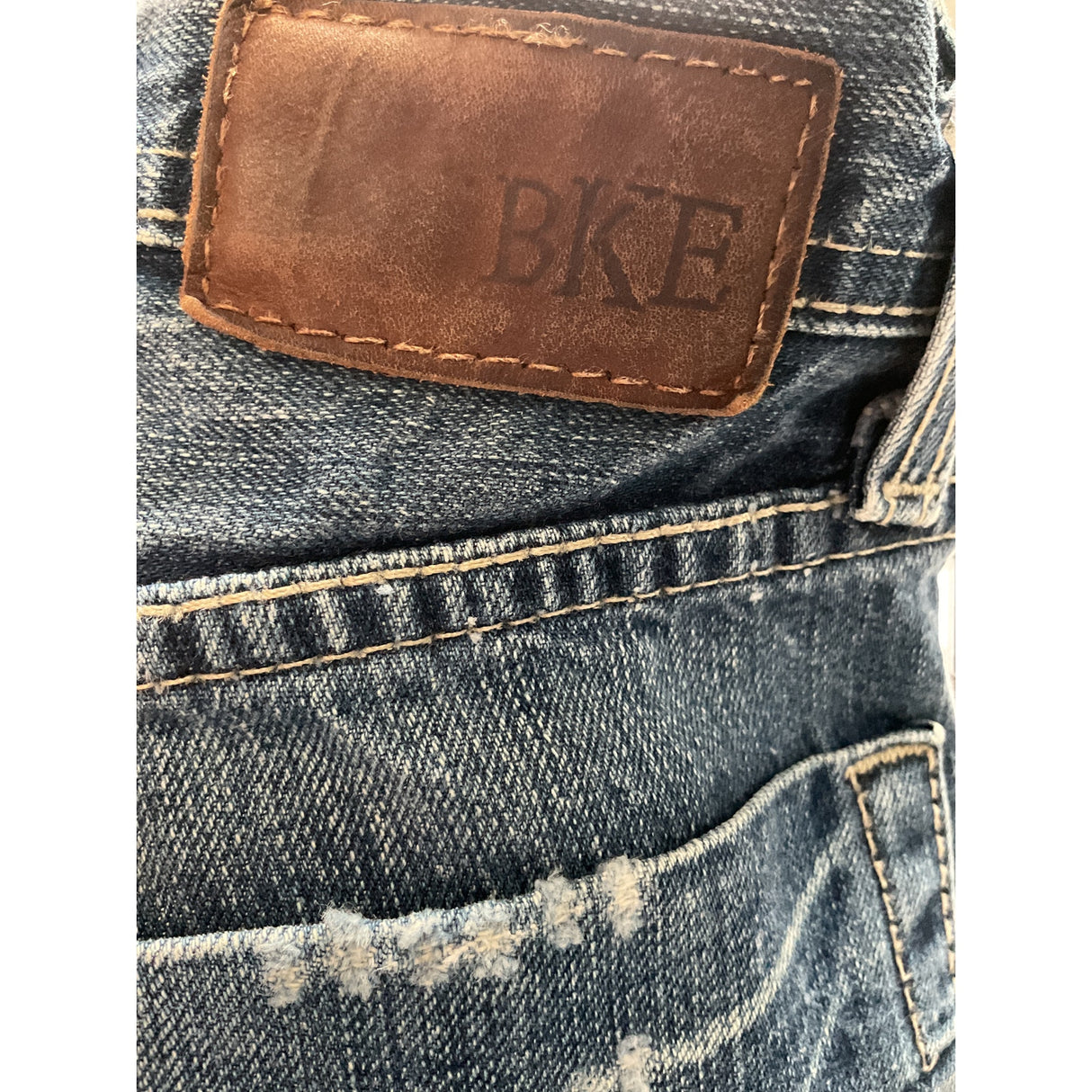 Bke Men's Blue Straight Jeans, Size 34/32