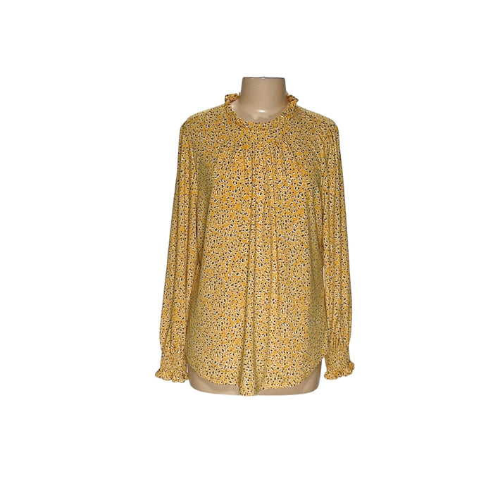 Adrianna Papell Yellow Cotton Blouse - XL Women's