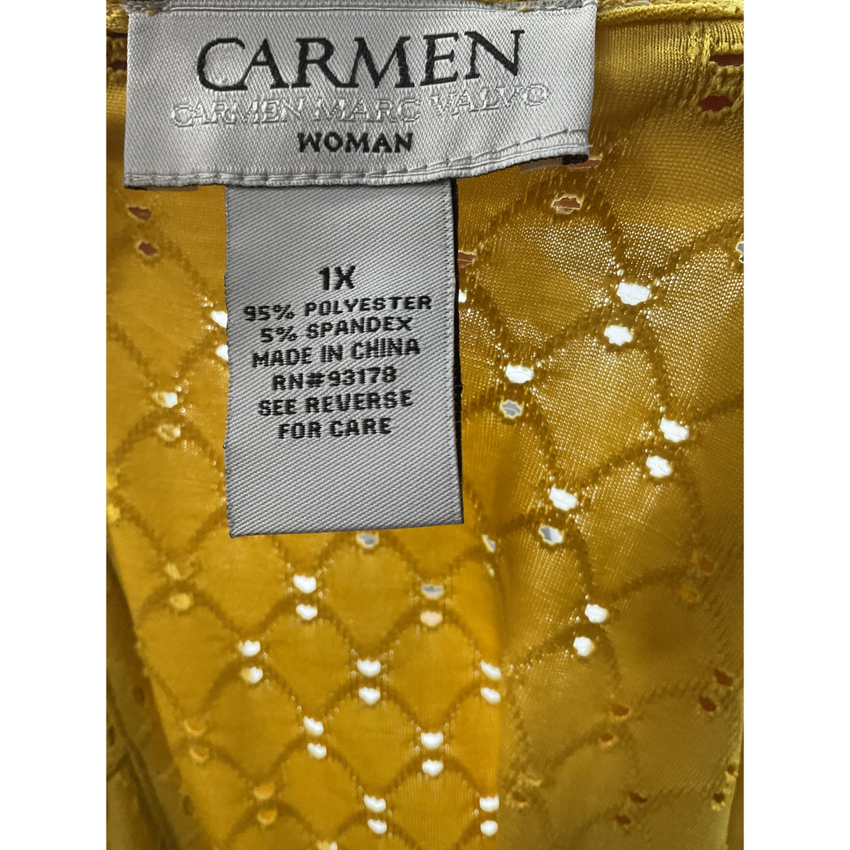 Carmen Marc Valvo Yellow Blouse 1X