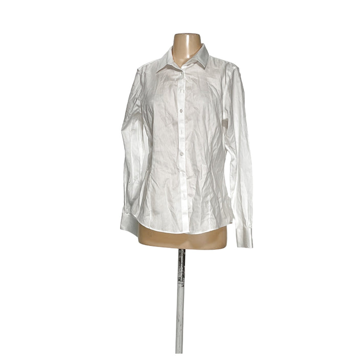 Brooks Brothers White 100% Cotton Button-Up Top