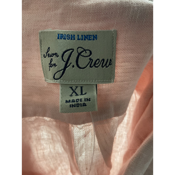 J.Crew Pink Linen Long Sleeve Button-Up Shirt XL