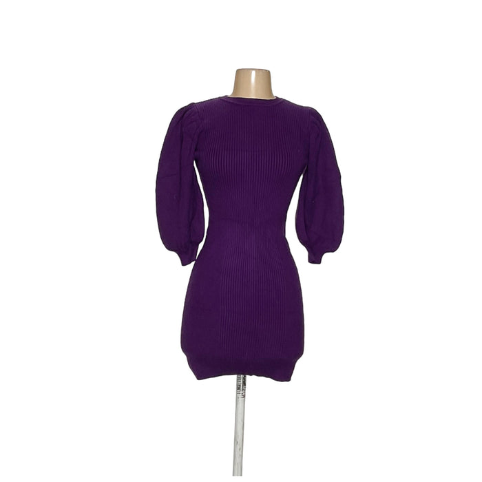 ZARA Purple Bodycon Knee Length Dress - Women's S