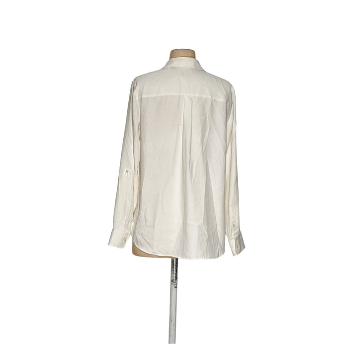 Talbots White Button-Up Top