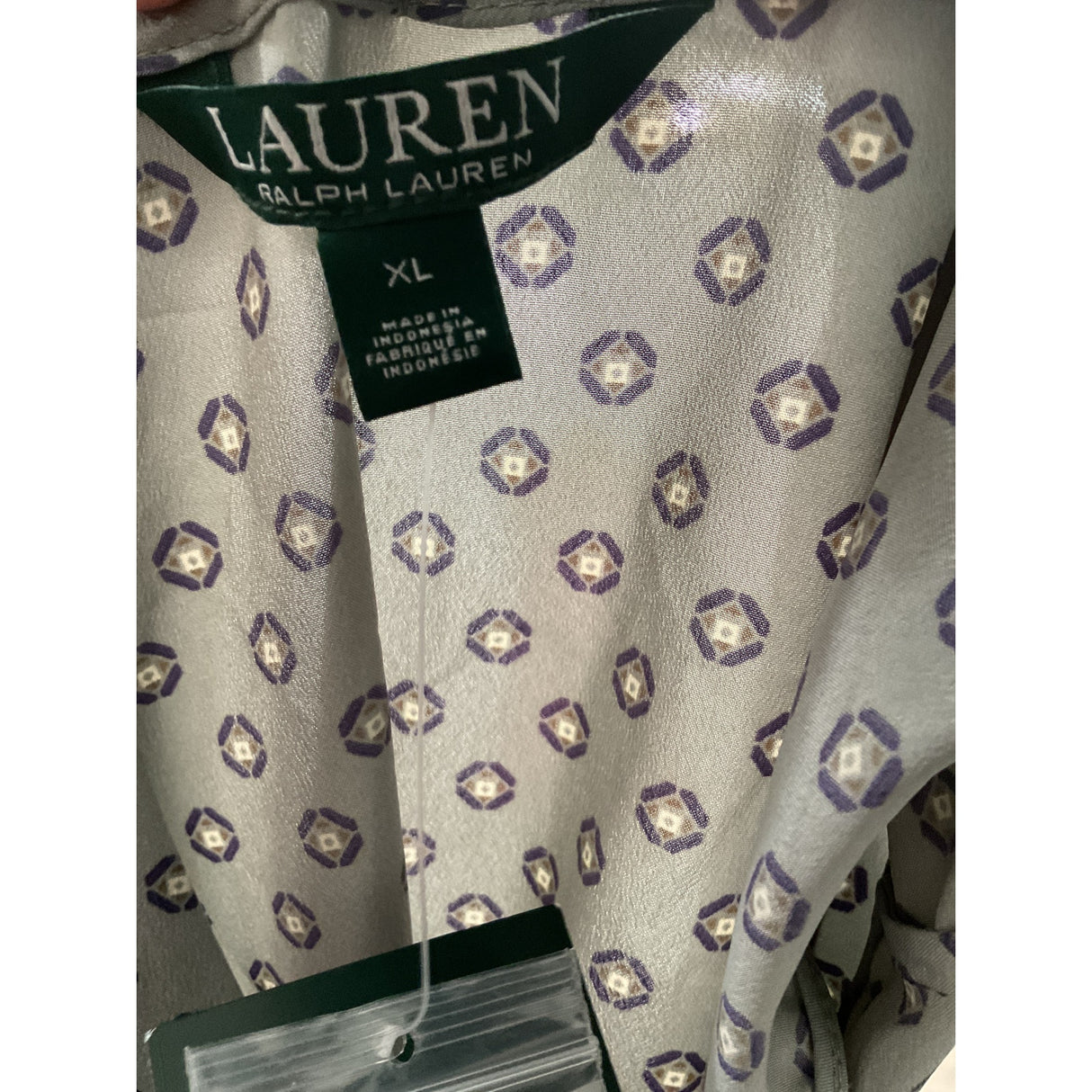 Lauren Ralph Lauren Gray XL Button-Up Top