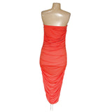 Fashion Nova Orange Midi Dress, Size L