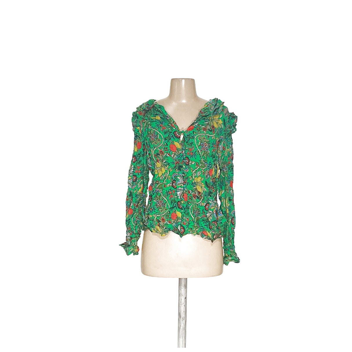 Boden Green Floral Button-Up Top - Women's Size 12