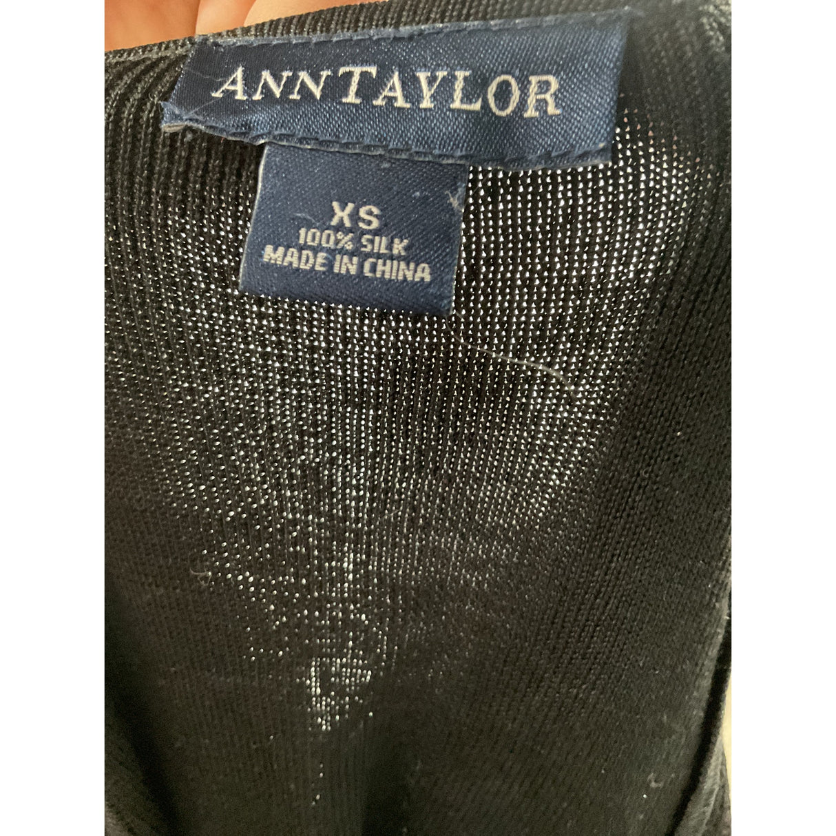 Ann Taylor Black Silk Cardigan Sweater XS