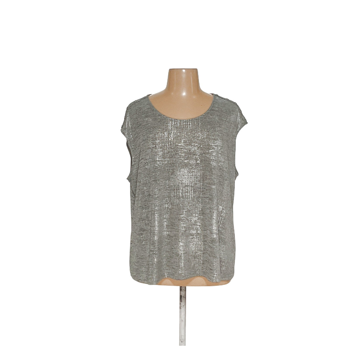 Calvin Klein Silver Chiffon Blouse, Women's L