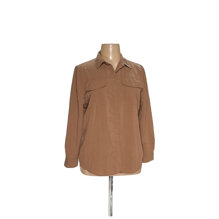 Chico's Brown Modal Button-Up Top - Size 3 Plus