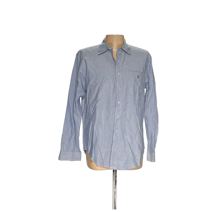 Ralph Lauren Men's Blue Cotton Button-Up Shirt