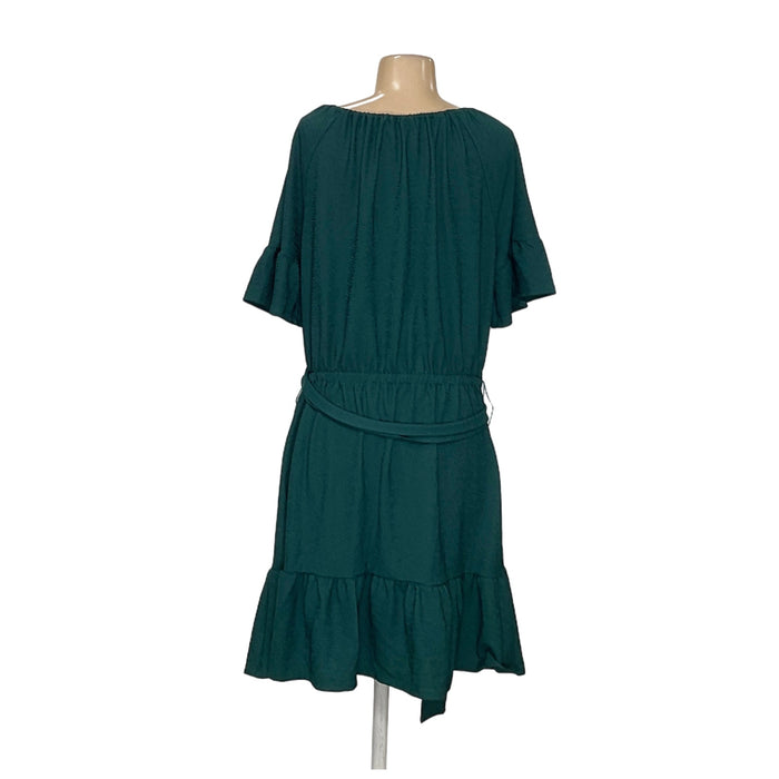 Michael Kors Green Blouson Midi Dress - Size L