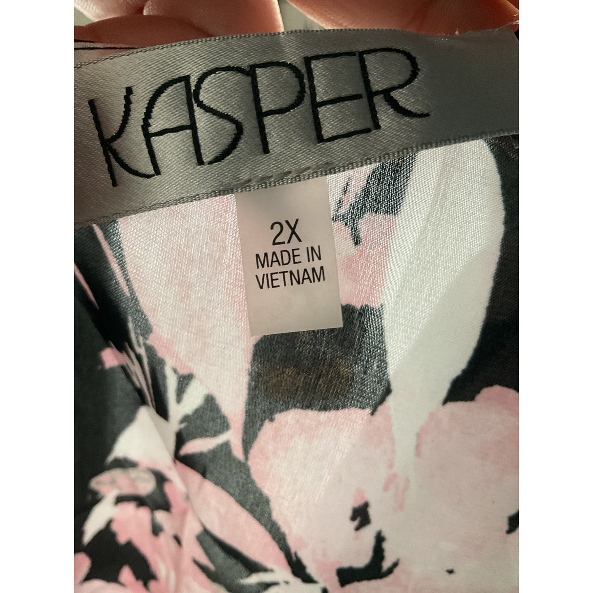 Kasper Pink Floral Blouse, Size 2X